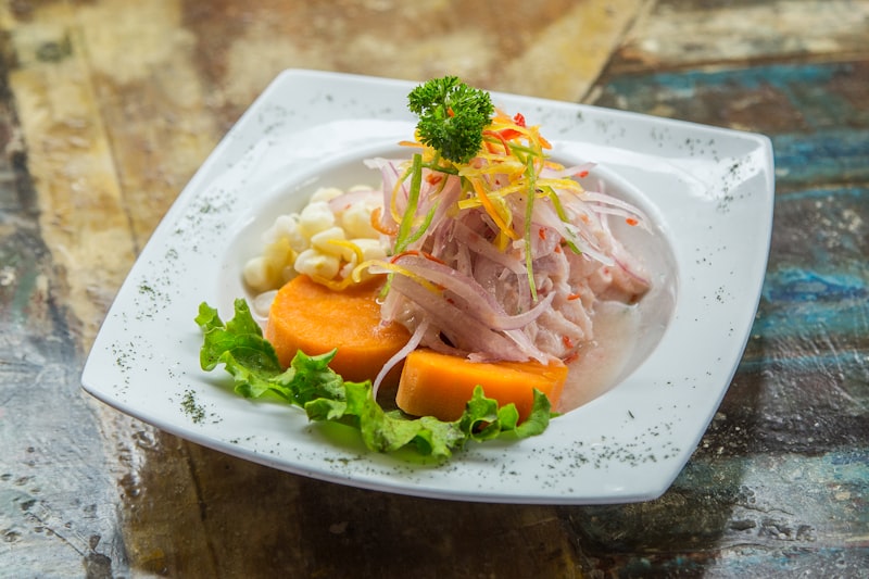 Fresh fish ceviche with citrus
